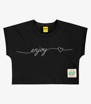 Blusa Feminina Meia Malha Moletom Rovi Kids Preto