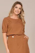 Blusa Feminina Meia Manga Social Capim Rosa - Elegância e Sofisticação Blusa Feminina Meia Manga Social Capim Rosa - Elegância e Sofisticação
