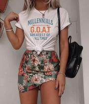 Blusa Feminina Millennials Camiseta Feminina de Algodão Moda Tumbler Estilosa