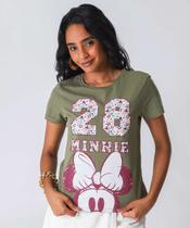 Blusa Feminina Minnie Manga Curta Verde-15023