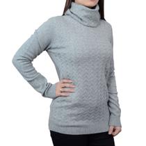 Blusa Feminina Miose Sueter Gola Alta Cinza Mescla - 2SFFO10