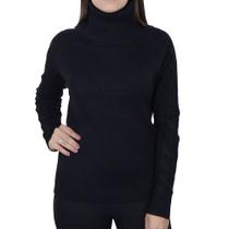 Blusa Feminina Mochine Tricot Gola Alta Preta - TRFI83530 Blusa Feminina Mochine Tricot Gola Alta Preta - TRFI83530
