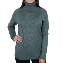 Blusa Feminina Mochine Tricot Gola Alta Verde - TRFI83630 Blusa Feminina Mochine Tricot Gola Alta Verde - TRFI83630