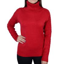 Blusa Feminina Mochine Tricot Gola Alta Vermelho - TRFI83530 Blusa Feminina Mochine Tricot Gola Alta Vermelho - TRFI83530