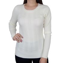 Blusa Feminina Mochine Tricot Off white - TRFI83583 Blusa Feminina Mochine Tricot Off white - TRFI83583
