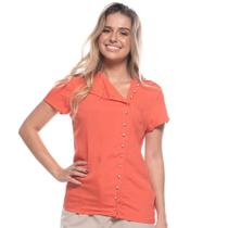 Blusa Feminina Moda Fechamento Longo Botões Brilho