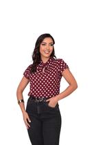 Blusa feminina moda plus size de bolinha casual sku:BP108