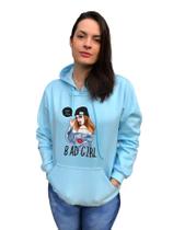 Blusa Feminina Moletom Blusão Bad Girl Peluciado