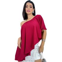 Blusa Feminina Mula Manca Babado Cropped Soltinho Bata Verão