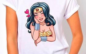 Blusa feminina mulher maravilha, tamanho M