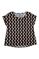 Blusa Feminina Mullet Manga Curta Slim Estampada Marrom - Malwee Blusa Feminina Mullet Manga Curta Slim Estampada Marrom - Malwee