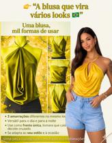 Blusa Feminina Multiformas Frente Única Halter Top Brasil Amarração Ajustável