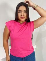 Blusa Feminina Muscle tee Gola Redonda Lisa viscolycra Básica tendencia look Casual e Elegante