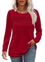 Blusa feminina OFEEFAN, elegante, casual, de manga comprida, vermelha, GG