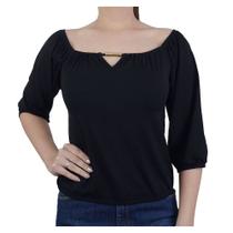 Blusa Feminina Olho Fatal Cropped Preta - 60164 Blusa Feminina Olho Fatal Cropped Preta - 60164