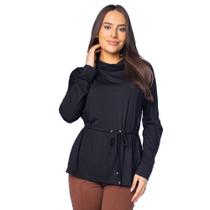 Blusa Feminina Olho Fatal Laço Gola Alta Preto Blusa Feminina Olho Fatal Laço Gola Alta Preto