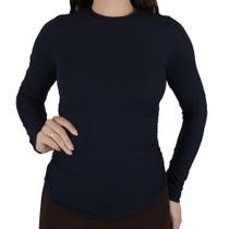 Blusa Feminina Olho Fatal ML Canelada Preta - 602236 Blusa Feminina Olho Fatal ML Canelada Preta - 602236