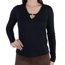 Blusa Feminina Olho Fatal ML Preta - 60183 Blusa Feminina Olho Fatal ML Preta - 60183