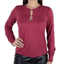 Blusa Feminina Olho Fatal ML Vermelho Marsala - 60183