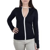 Blusa Feminina Olho Fatal ML Viscose Preta - 601579 Blusa Feminina Olho Fatal ML Viscose Preta - 601579