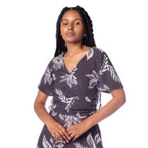 Blusa Feminina Olho Fatal Transpassada Preta