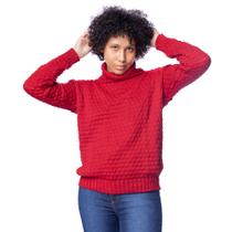 Blusa Feminina Oliveira Malhas Tricot Gola Alta Vermelho Blusa Feminina Oliveira Malhas Tricot Gola Alta Vermelho