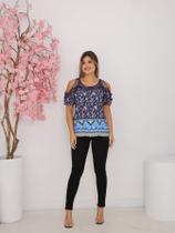 Blusa Feminina Ombro a Ombro Ciganinha Com Alça em Renda Premium - Multicolorido