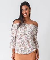 Blusa Feminina Ombro a Ombro Estampada Marisa Bege-23043