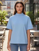 Blusa Feminina Oversized Gola Alta Estilosa Zanca Modas