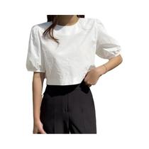 Blusa Feminina Oversized Verão 2024 - Manga Bufante, Gola Redonda, Casual Blusa Feminina Oversized Verão 2024 - Manga Bufante, Gola Redonda, Casual
