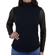 Blusa Feminina Parado no Ar Tule Preta - 730155 Blusa Feminina Parado no Ar Tule Preta - 730155