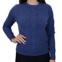 Blusa Feminina Pellini Tricot Curta Azul - 16912 Blusa Feminina Pellini Tricot Curta Azul - 16912