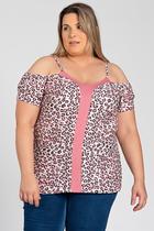Blusa Feminina Plus Size Alça c/ Regulagem Malha Suede Sublimada - Serena Blusa Feminina Plus Size Alça c/ Regulagem Malha Suede Sublimada - Serena