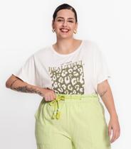 Blusa Feminina Plus Size Beautiful Secret Glam Bege