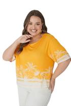 Blusa Feminina Plus Size Box Estampa Digital Viscose Stretch - Conforto e Estilo