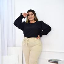 Blusa Feminina Plus Size Camisa Social Manga Moda Elegante