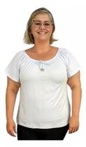 Blusa Feminina Plus Size Ciganinha Manga Curta Lisa Blusa Feminina Plus Size Ciganinha Manga Curta Lisa