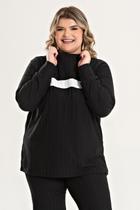 Blusa Feminina Plus Size Confort Ribana Milano C/ Faixa Contrastantes - Serena Blusa Feminina Plus Size Confort Ribana Milano C/ Faixa Contrastantes - Serena