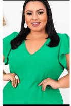 blusa feminina plus size cor verde tamanho 50