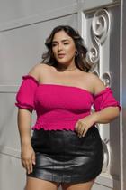 Blusa Feminina Plus Size Cropped Feminino sem alça Verão 2025 Candy Colors