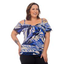 Blusa Feminina Plus Size Elegante Moda Social