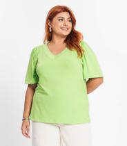 Blusa Feminina Plus Size Em Malha Soft Secret Glam Verde