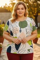 Blusa Feminina Plus Size Estampa Floral Blusa Feminina Plus Size Estampa Floral