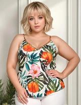 Blusa Feminina Plus Size Estampada, 46 E 52 Blusa Feminina Plus Size Estampada, 46 E 52