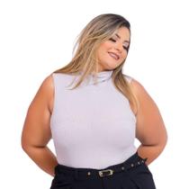 Blusa Feminina Plus Size Gola Alta Canelada 0492