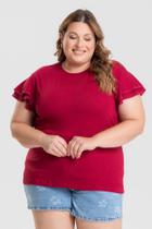 Blusa Feminina Plus Size Malha Viscose Mangas Godê - Serena Blusa Feminina Plus Size Malha Viscose Mangas Godê - Serena