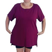 Blusa Feminina Plus Size Manga Curta em Viscose e Elastano - Conforto e Estilo Tapa bumbum