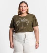 Blusa Feminina Plus Size Manga Curta Secret Glam