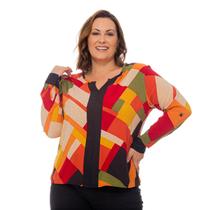 Blusa Feminina Plus Size Manga Longa Inverno Elegante 234