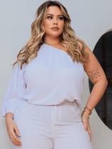 Blusa Feminina Plus Size Mula Manca Cropped Bata Ajustável Disfarça Barriga